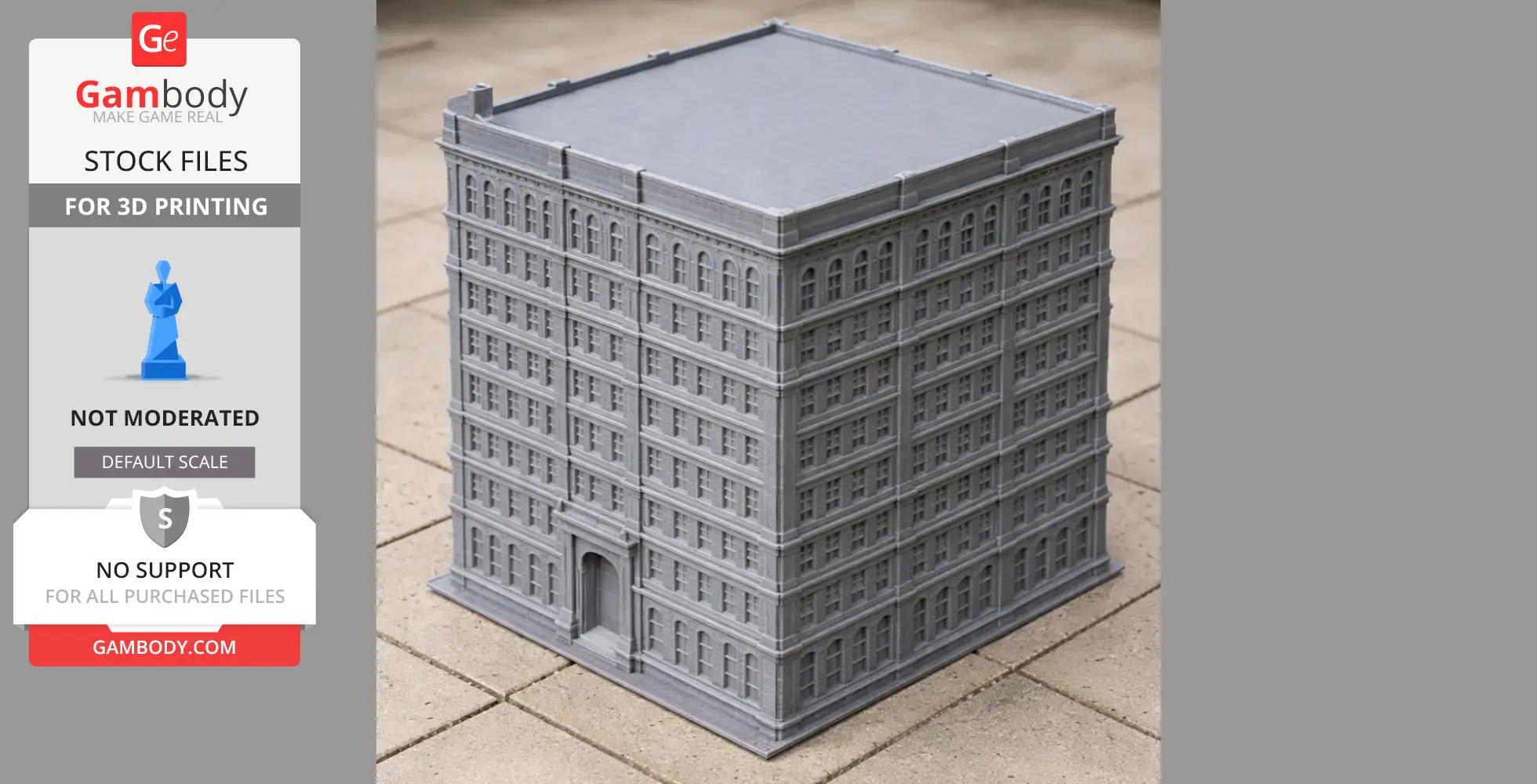 3D-printed model of the Home Insurance Building with intricate architectural details.