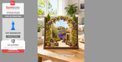 Tuscan Vineyard Book Nook STL File for 3D Print