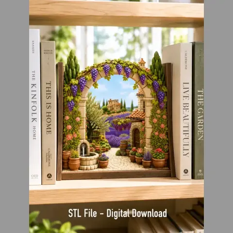 Tuscan Vineyard Book Nook STL File for 3D Print