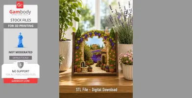 Tuscan Vineyard Book Nook STL File for 3D Print