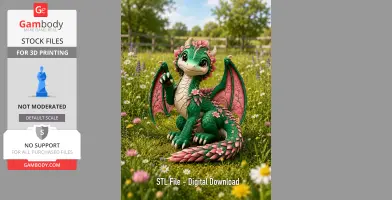 Blossom Baby Dragon STL File for 3D Print