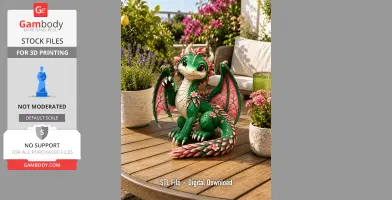 Blossom Baby Dragon STL File for 3D Print