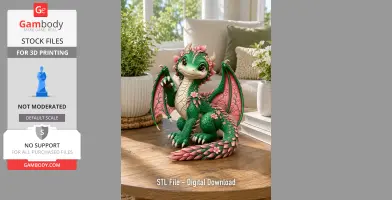 Blossom Baby Dragon STL File for 3D Print
