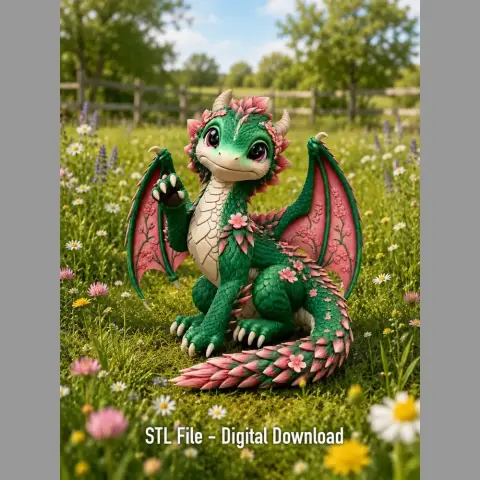 Blossom Baby Dragon STL File for 3D Print