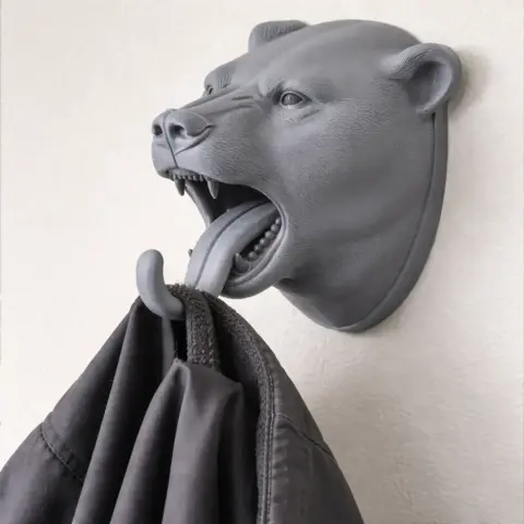 Polar bear HEAD WALL HANGER COAT AND - Animal Wall Hook STL