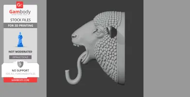 Sheep HEAD WALL HANGER COAT AND KEY - Animal Wall Hook STL