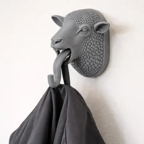 Sheep HEAD WALL HANGER COAT AND KEY - Animal Wall Hook STL