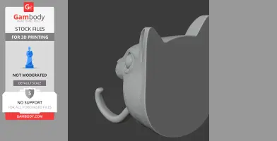 Squirrel Head Wall Hanger Coat and - Animal Wall Hook STL