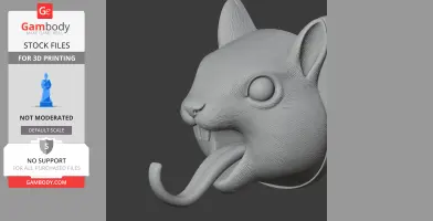 Squirrel Head Wall Hanger Coat and - Animal Wall Hook STL