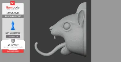 Squirrel Head Wall Hanger Coat and - Animal Wall Hook STL