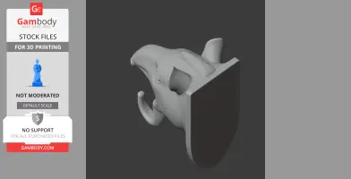 Tapir HEAD WALL HANGER COAT AND KEY - Animal Wall Hook STL