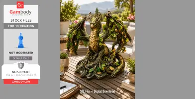 Ancient Oak Guardian Dragon STL File for 3D Print