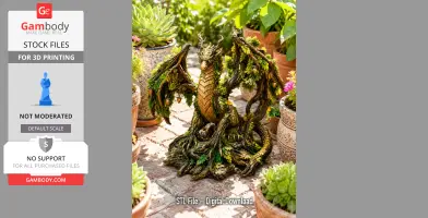 Ancient Oak Guardian Dragon STL File for 3D Print