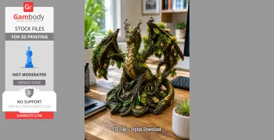 Ancient Oak Guardian Dragon STL File for 3D Print