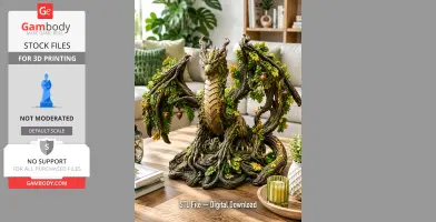 Ancient Oak Guardian Dragon STL File for 3D Print