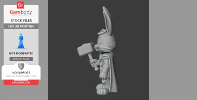 Bugs Bunny Thor Ring Figure - Mashup Figure STL