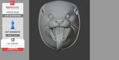 Otter HEAD WALL HANGER COAT AND KEY - Animal Wall Hook STL