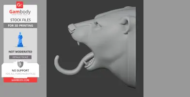 Polar bear HEAD WALL HANGER COAT AND - Animal Wall Hook STL