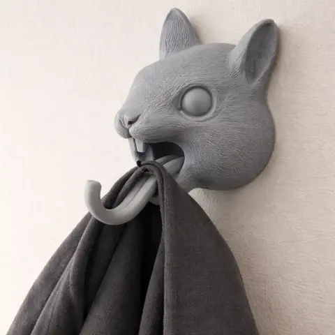 Squirrel Head Wall Hanger Coat and - Animal Wall Hook STL