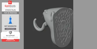 Stoat Head Wall Hanger Coat and Key - Animal Wall Hook STL
