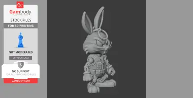 Bugs Bunny Terminator Ring Figure - Mashup Figure STL