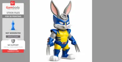 Bugs Bunny Wolverine Ring Figure - Mashup Figure STL