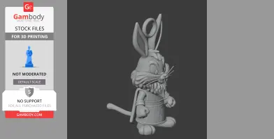 Bugs Bunny Zeus Ring Figure - Mashup Figure STL