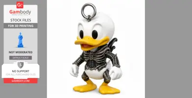Donald Duck Alien Xenomorph Ring Figure - Mashup Figure STL