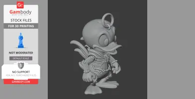 Donald Duck Alien Xenomorph Ring Figure - Mashup Figure STL