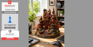 Crimson Autumn Enchanted Castle STL File for 3D Print