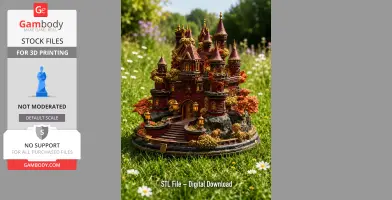 Crimson Autumn Enchanted Castle STL File for 3D Print