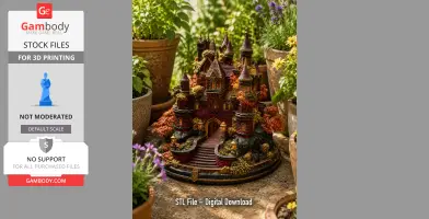 Crimson Autumn Enchanted Castle STL File for 3D Print
