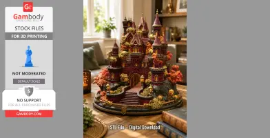Crimson Autumn Enchanted Castle STL File for 3D Print