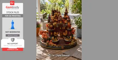 Crimson Autumn Enchanted Castle STL File for 3D Print