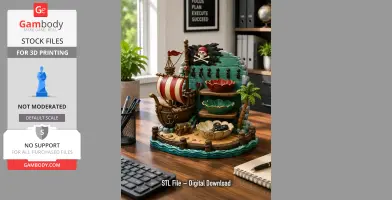 Pirate Ship Key Holder and Treasure Organizer STL File for 3D Print