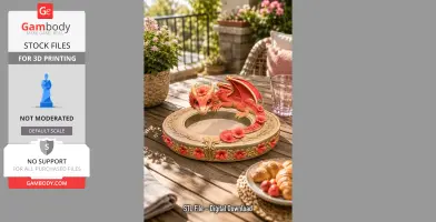 Red Hibiscus Dragon Bowl STl File for 3D Print