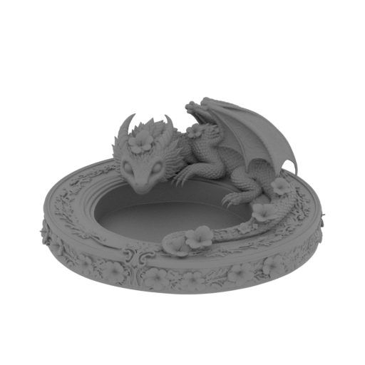 red hibiscus dragon bowl.stl