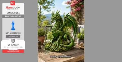 Emerald Bamboo Dragon STL File for 3D Dragon