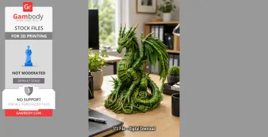 Emerald Bamboo Dragon STL File for 3D Dragon