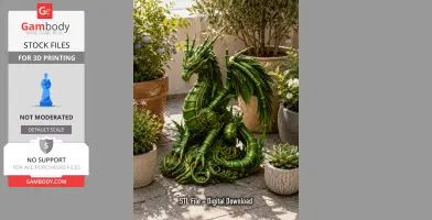 Emerald Bamboo Dragon STL File for 3D Dragon