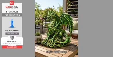 Emerald Bamboo Dragon STL File for 3D Dragon