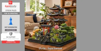 Zen Mountain Temple STL File for 3D Print