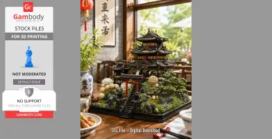 Zen Mountain Temple STL File for 3D Print