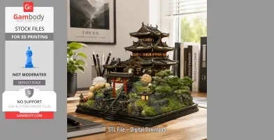 Zen Mountain Temple STL File for 3D Print