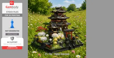 Zen Mountain Temple STL File for 3D Print