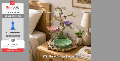 Enchanted Blossom Jewelry Tree STL File for 3D Print