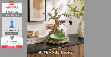 Enchanted Blossom Jewelry Tree STL File for 3D Print
