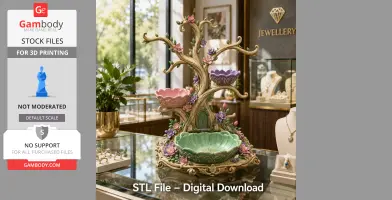 Enchanted Blossom Jewelry Tree STL File for 3D Print