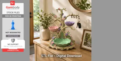 Enchanted Blossom Jewelry Tree STL File for 3D Print