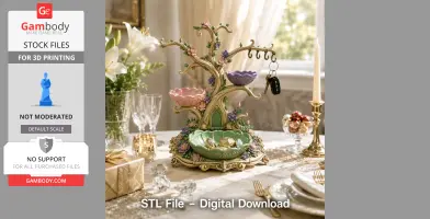 Enchanted Blossom Jewelry Tree STL File for 3D Print